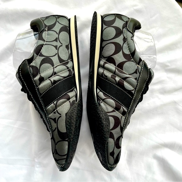 Coach Kirby Shoes Black Size 8.5M Logo Print - Picture 3 of 9